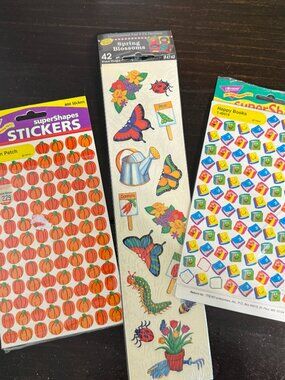 90s Lot Trend Super Shape Sticker Packs Pumpkin Happy Books Instructional Fair